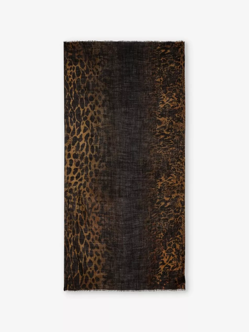 Judy Leopard-Print Wool Scarf