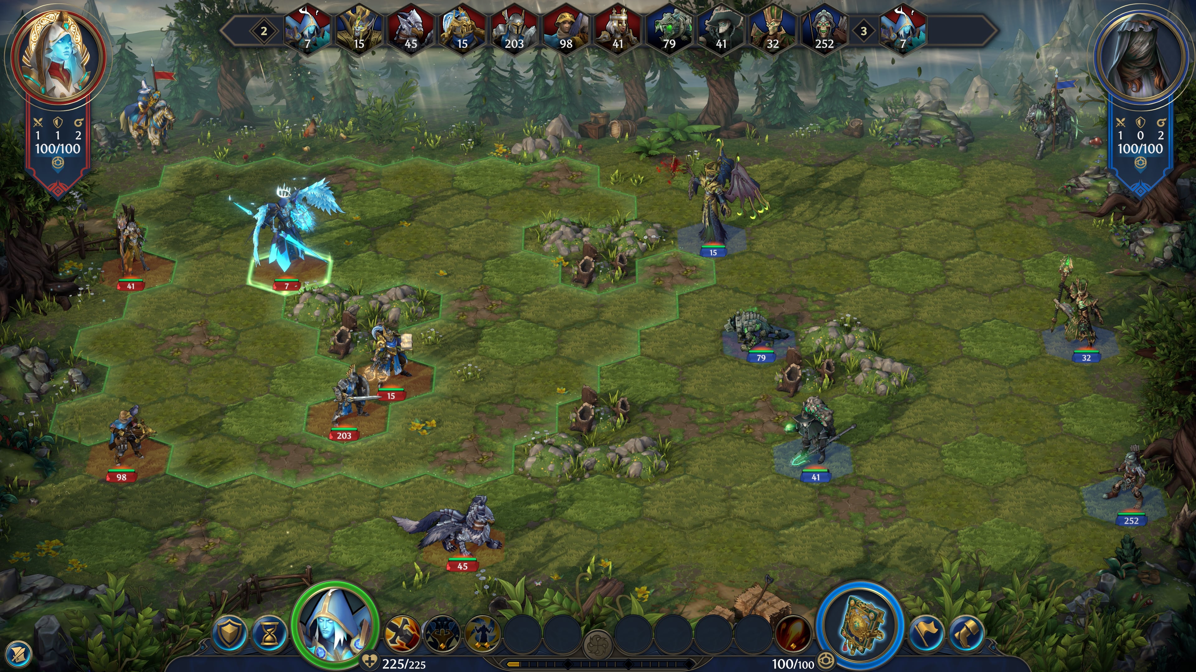 Heroes of Might and Magic: Olden Era big preview screenshots of expanded battlefield with extea hexes added in the demo update