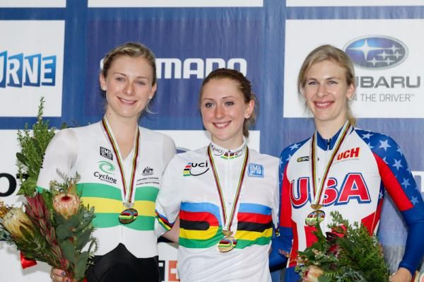 The Women's Omnium podium