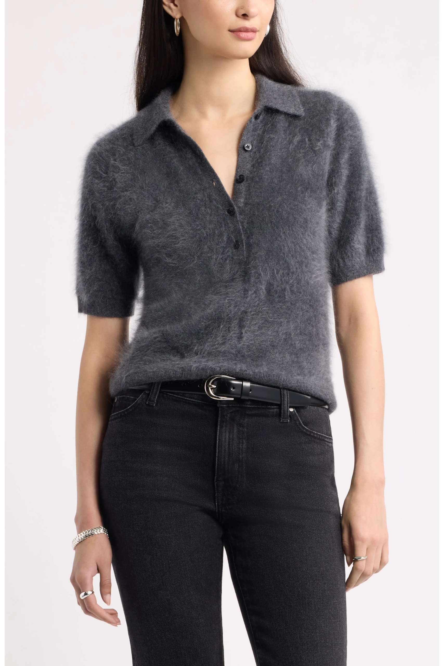 Nordstrom, Brushed Cashmere Polo Sweater