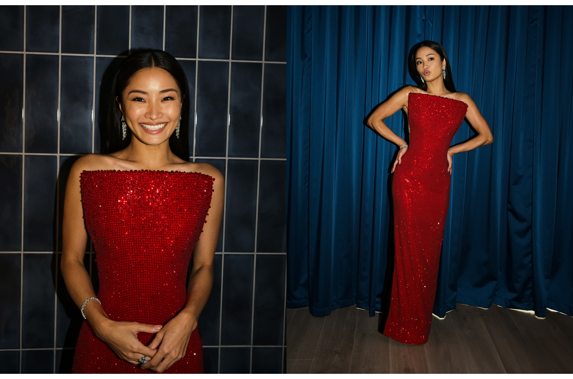 Anna Sawai poses in her final look before the Screen Actors Guild Awards.