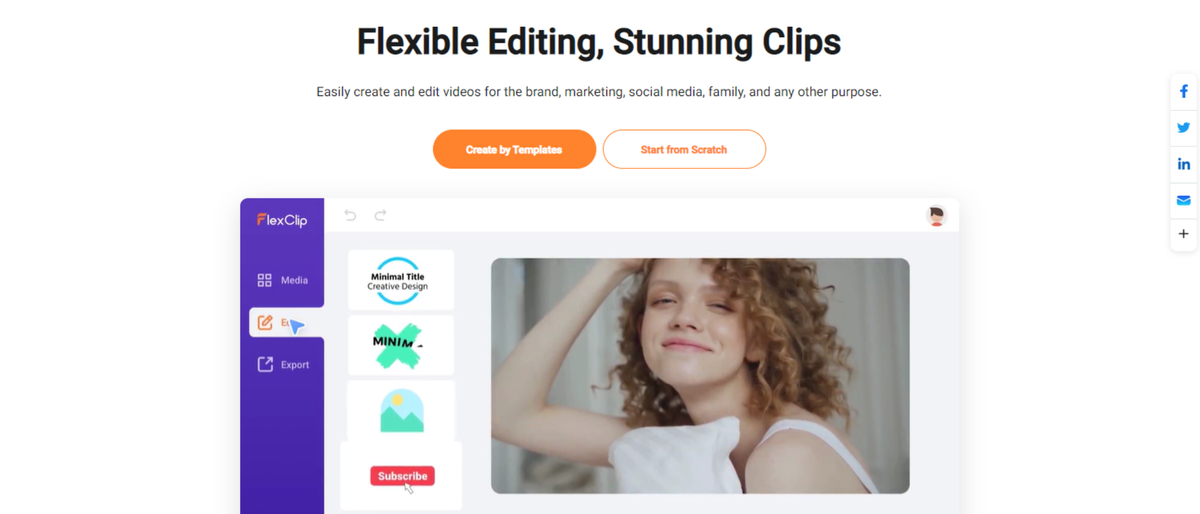 FlexClip online video maker in use