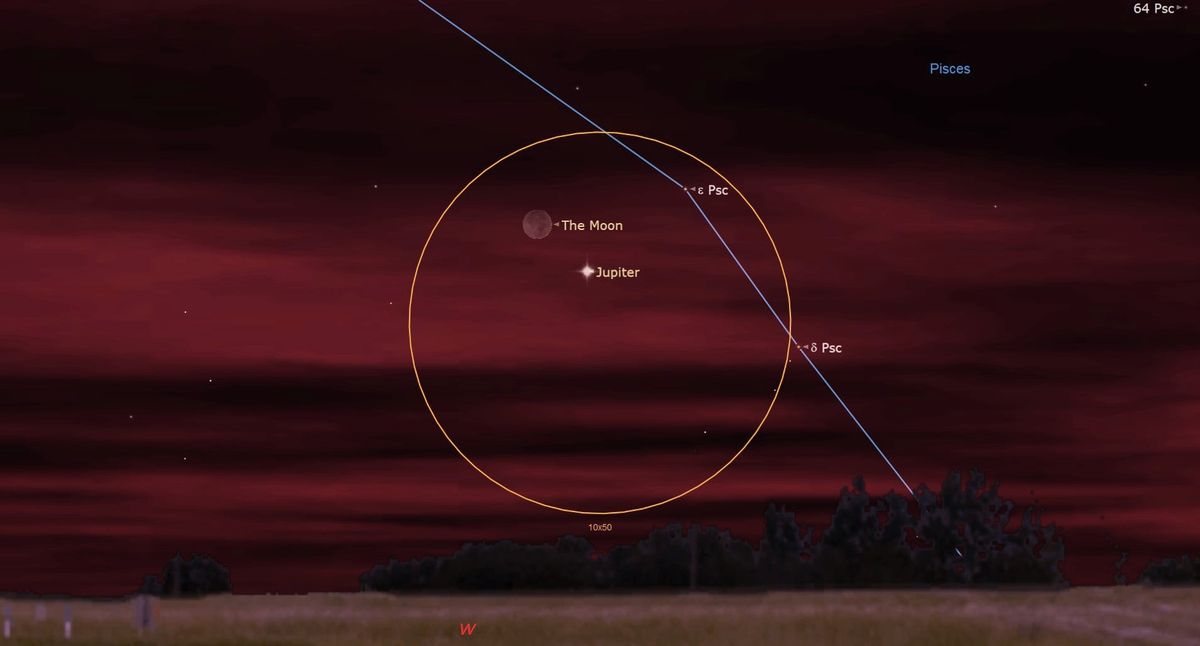 See the moon and Jupiter meet in the sky tonight (March 22)