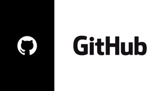 GitHub's icon and stylised logo sitting side by side in one frame. The white icon is set against a black background which assumes the first third of the image. The black text sits on a white background