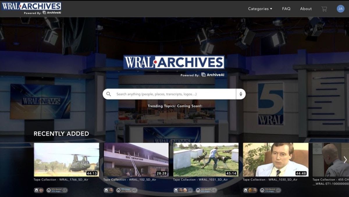 WRALTV Previewing Its New AIPowered WRAL Archives Platform at NAB