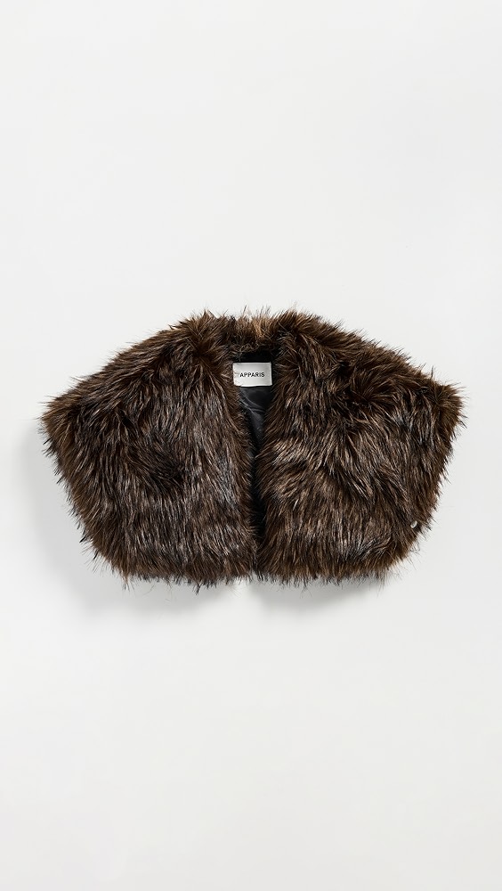 Apparis Devin Faux Fur Fox Shrug