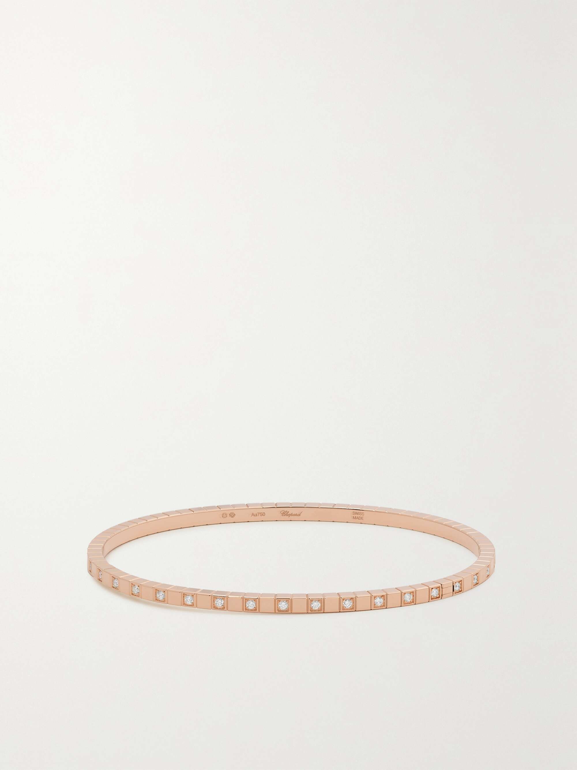 Ice Cube 18-Karat Rose Gold Diamond Bangle