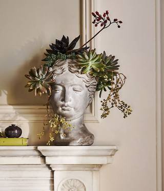 Grecian statue head planter from Anthropologie.