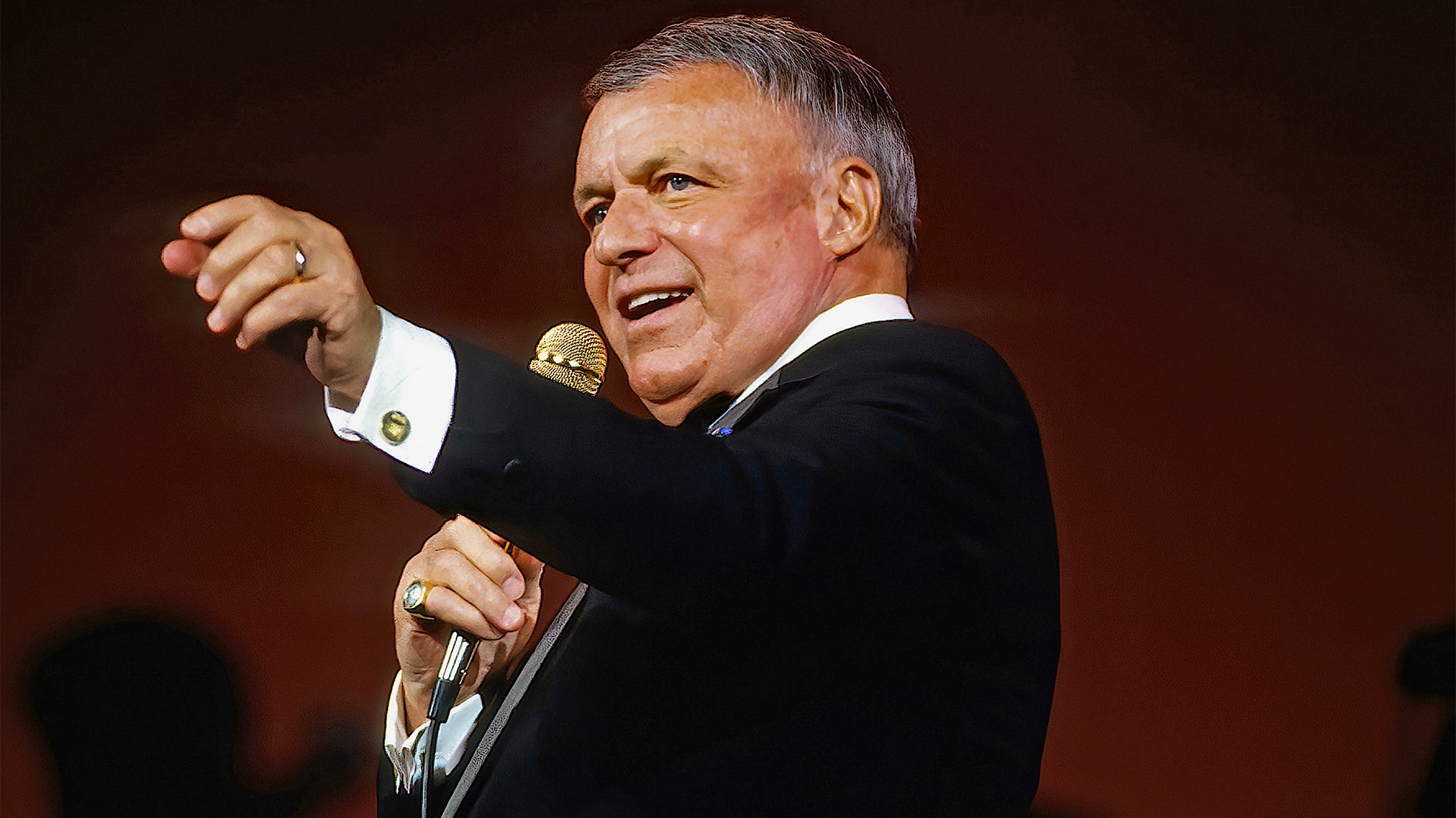 Frank Sinatra performs at the gala reopening after a seven million restoration of the Warner theatre in Washington DC. October 1, 1992