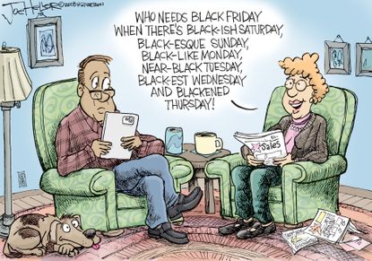 Editorial cartoon U.S. Black Friday shopping sales