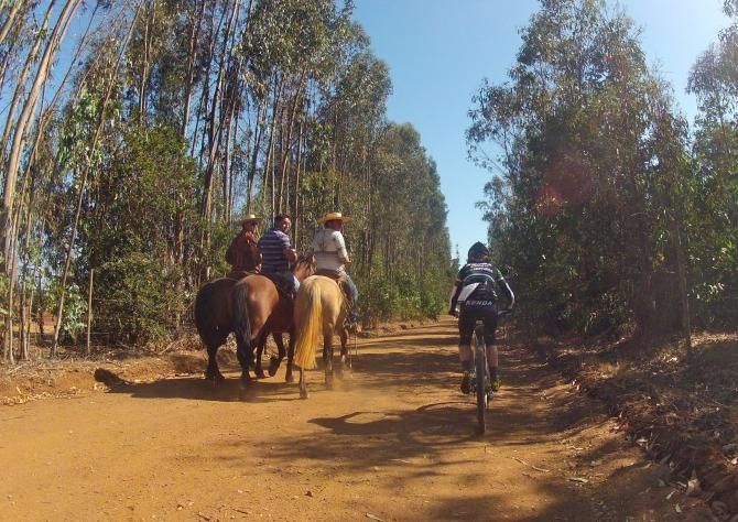 Mary McConneloug out on a typical MTB road ride in Chile