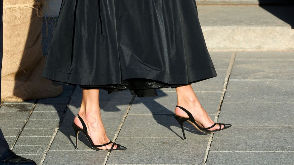 Queen Letizia’s dramatic black dress with Perspex slingbacks | Woman & Home