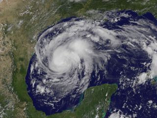 NOAA's GOES-East satellite captured this view of Hurricane Harvey in the Gulf of Mexico on Aug. 24 at 1:07 p.m. EDT (1707 GMT).