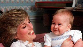 london, united kingdom february 01 princess diana with her son, prince william, at kensington palace photo by tim graham photo library via getty images