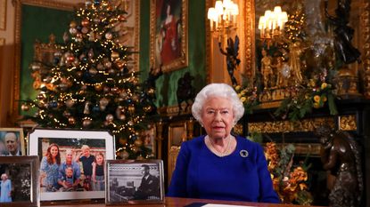 Queen Elizabeth II during a Christmas address