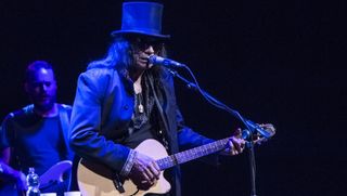Sixto Rodriguez performs live onstage at the Arcimboldi Theatre in Milan, Italy on May 15, 2015