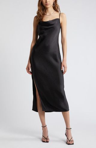 Cowl Neck Satin Slipdress