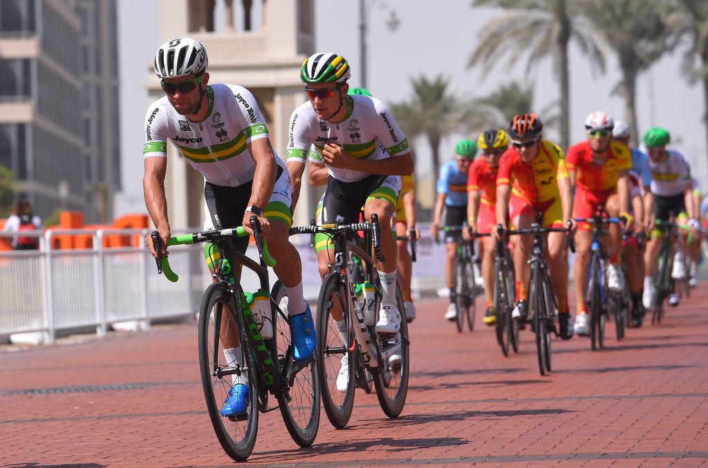 Michael Matthews (Australia) rides to the start