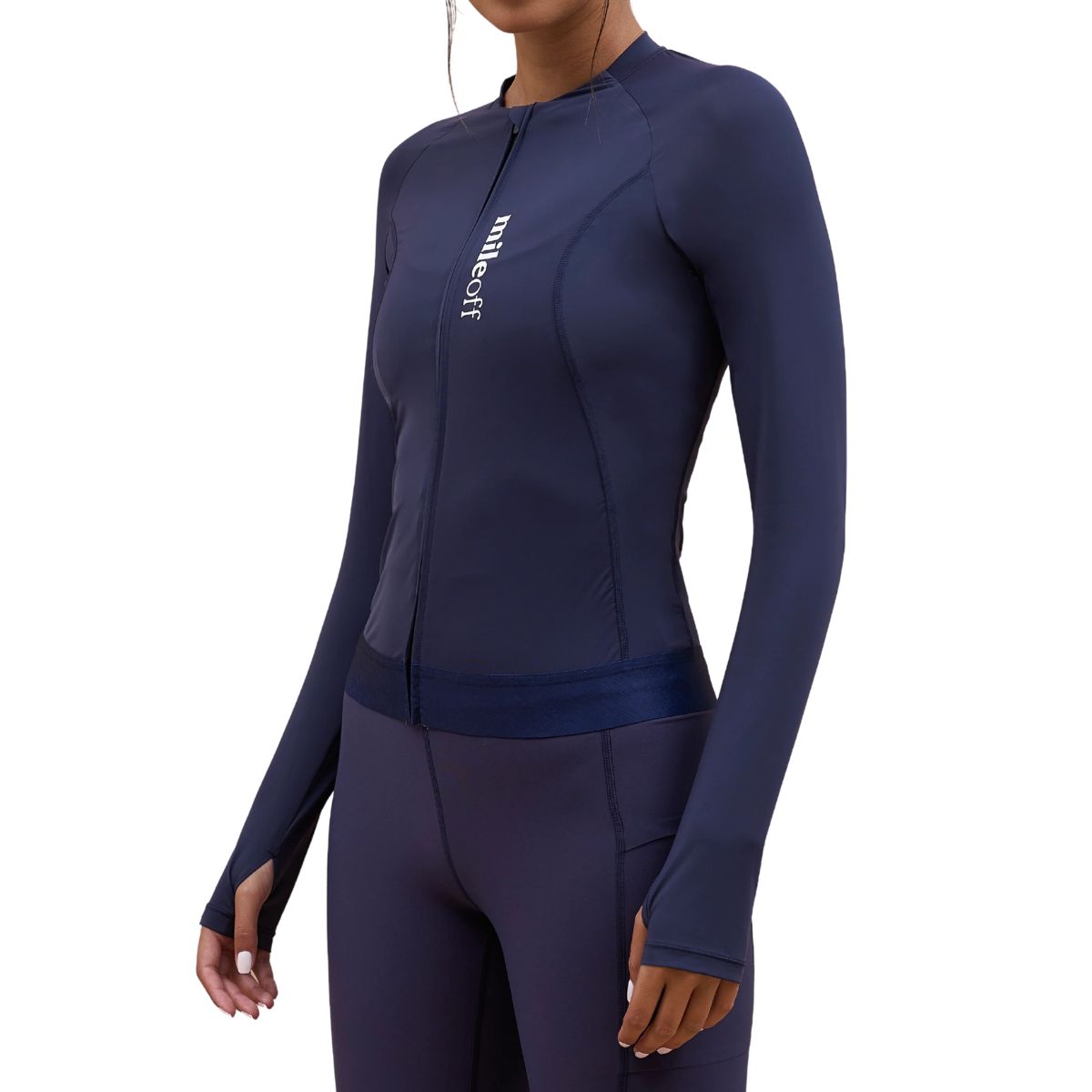 mileoff Long Sleeve Running Zip Layer in Night Sky Navy - 6