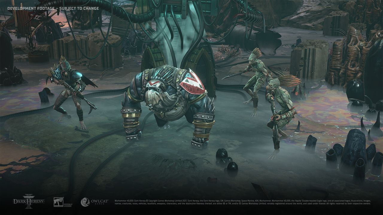 Monsters in rocky environment in 40k dark Heresy
