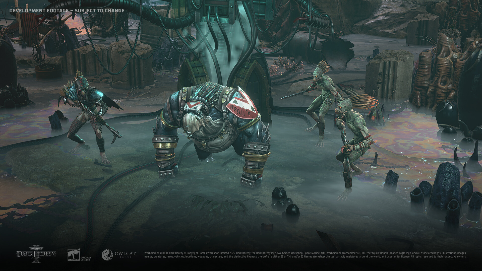 Monsters in rocky environment in 40k dark Heresy