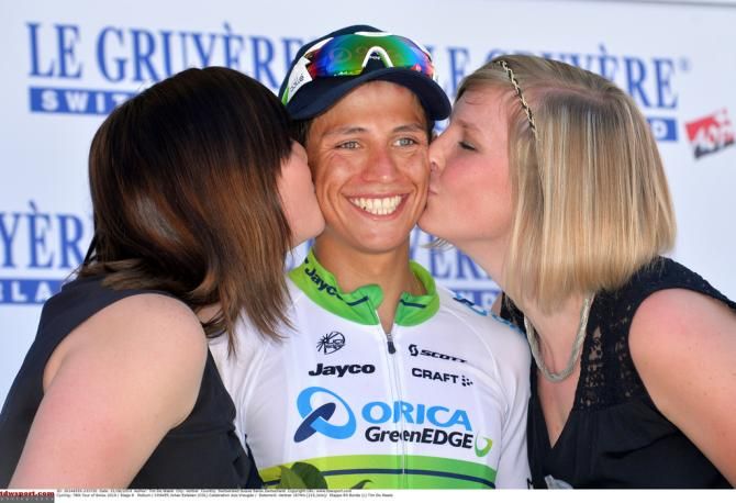 Johan Esteban Chaves is all smiles after claiming the win