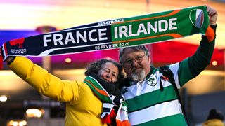 Paris , France - 5 February 2026; Ireland supporters before the Guinness 6 Nations Rugby Championship match between France and Ireland at Stade de France in Paris, France. (Photo By Ramsey Cardy/Sportsfile via Getty Images)