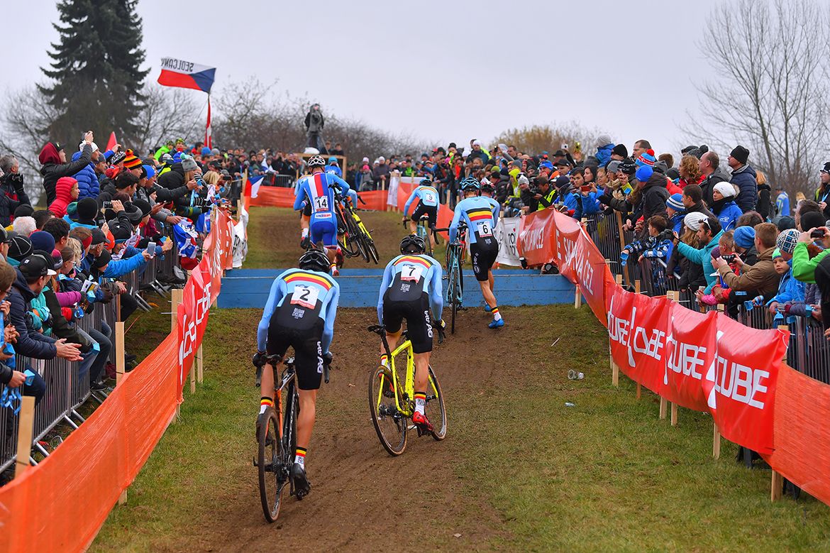 The men's elite race at the European Cyclo-cross Championships