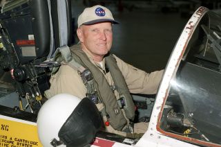 NASA astronaut and research test pilot C. Gordon Fullerton, seen here in 2002, died Aug. 21, 2013 at age 76.