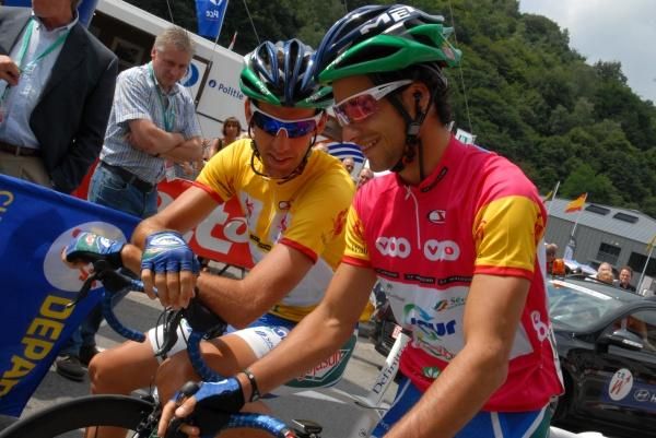 Saur-Sojasun teammates Laurent Mangel and Jeremie Galland.