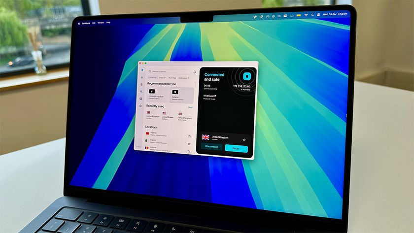 Surfshark's homepage on macOS. On the left are tabs for various server lists. There are options for locations, Static IP, MultiHop and dedicated IP. Below this is a list of servers. On the right of the screen there is a widget showing the VPN in connected, with its connection time, VPN IP address and encryption protocol.
