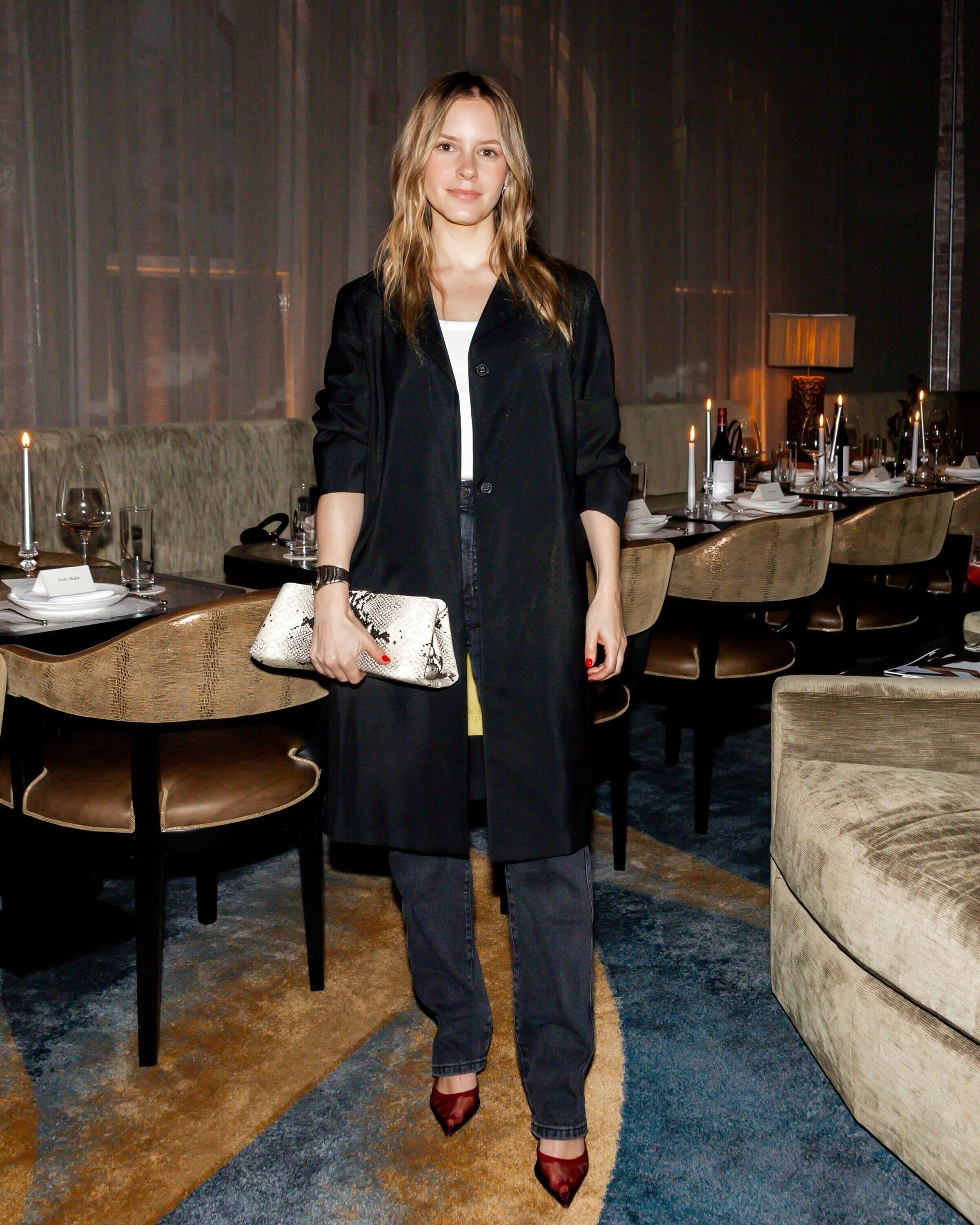 Nikki Chwatt carrying a Verafied Eclair bag