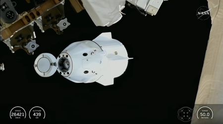 SpaceX's Crew-11 Crew Dragon capsule, named Endeavour, is seen shortly after undocking from the International Space Station on Jan. 14, 2026.