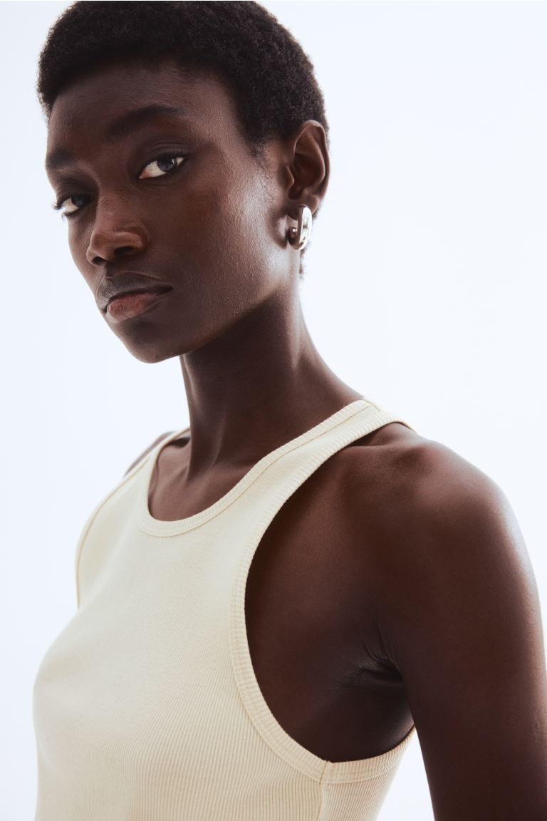 Ribbed Silk-Blend Vest Top