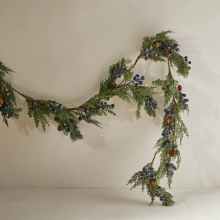 faux pinecone and berry garland