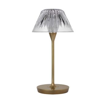 Signature Collection, Blaze 12" Rechargeable Table Lamp in Natural Brass