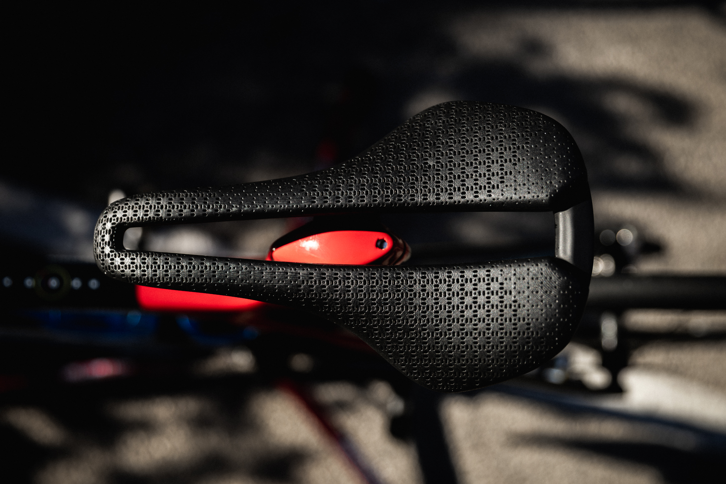 Trek saddles shot on the bike up close