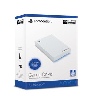 The box of the Seagate Game Drive for PS5 on a blank white background.