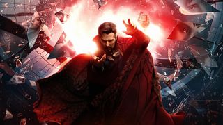 A promotional image for Doctor Strange 2 with the Sorcerer Supreme front and centre