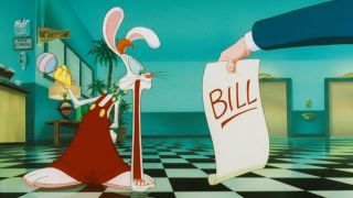 Roger Rabbit's jaw drops when he sees a bill in Tummy Trouble.