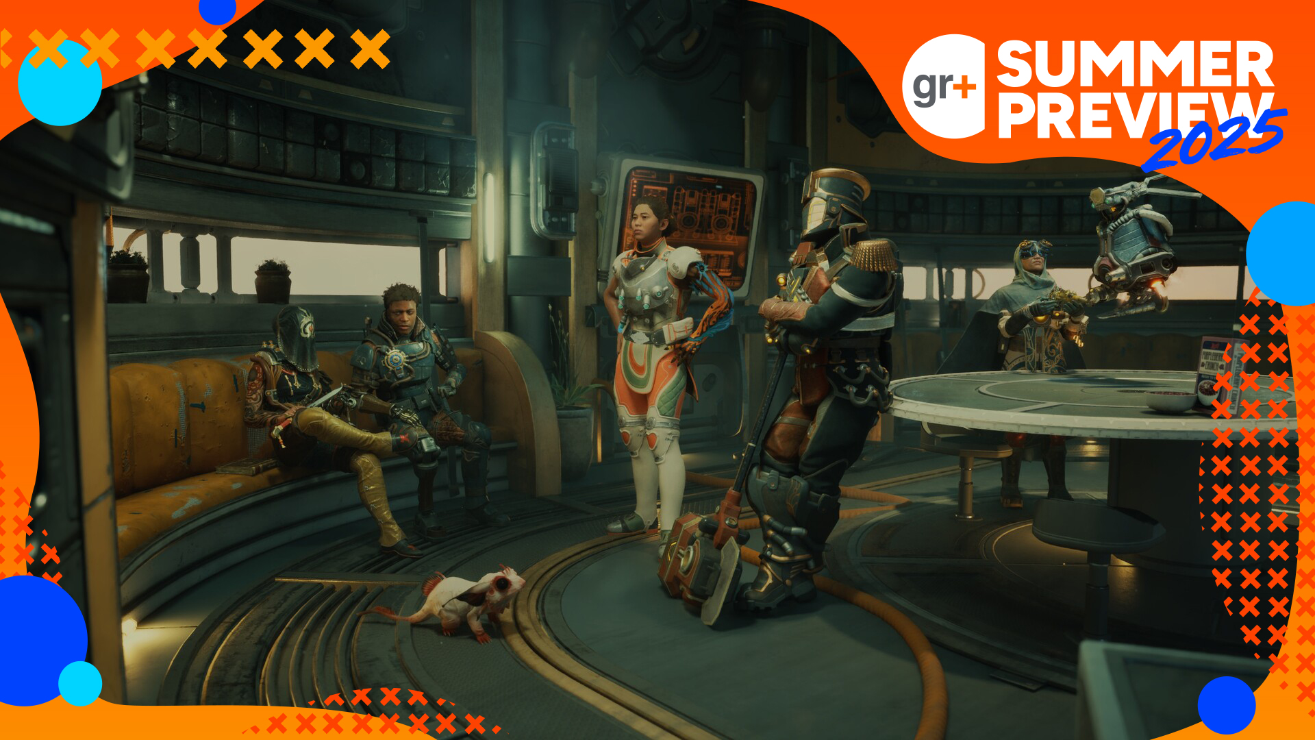 The Outer Worlds 2 screenshot showing companions hanging out