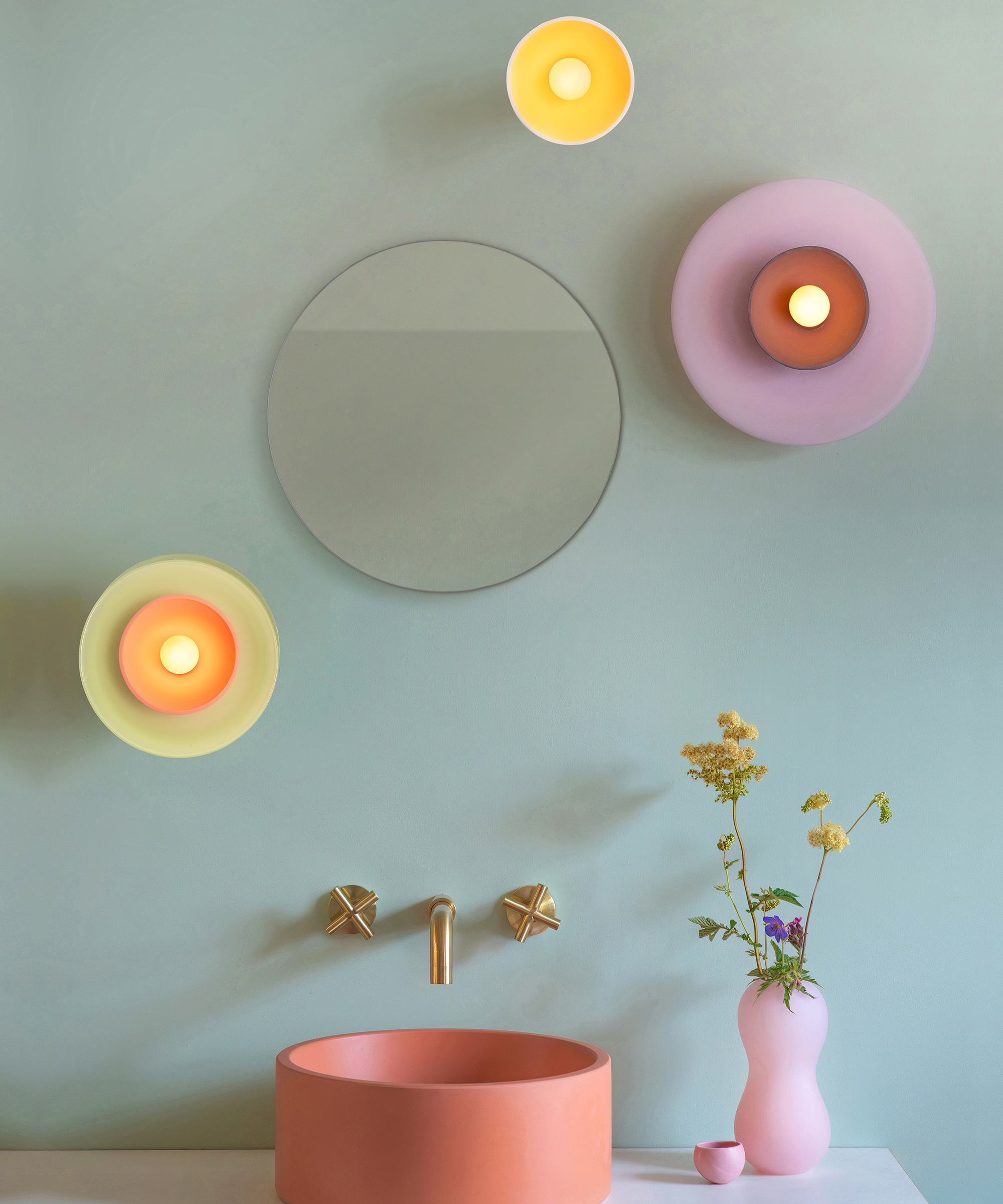 bathroom light on a wall
