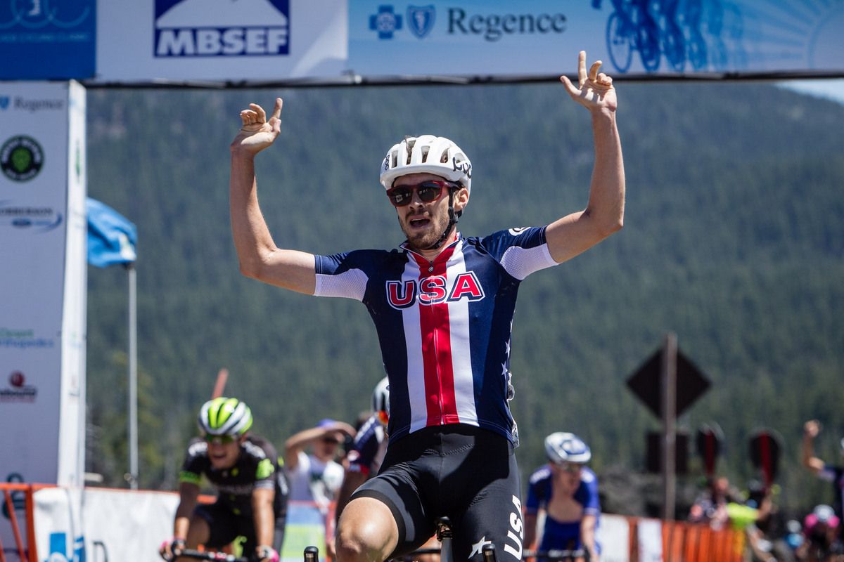 Alex Howes (US National Team) celebrates victory