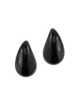 14k Yellow Gold & Onyx Teardrop Earrings