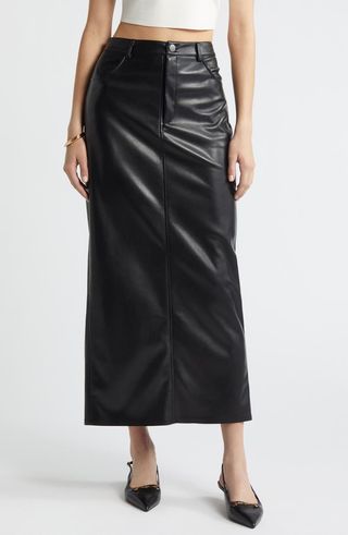 Faux Leather Maxi Skirt