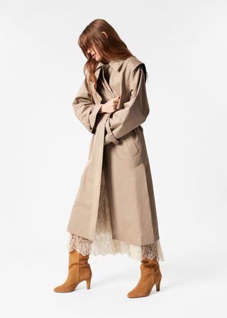 Funnel-Neck Trench Coat