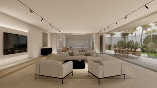 interior render of villa designed by Atelier Inhyah