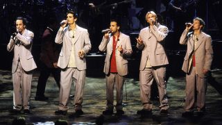 Backstreet Boys, one of the bands featured in "Larger Than Life: Reign of the Boybands", performing in their 1999 heyday