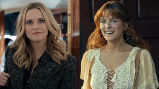 From right to left: Reese Witherspoon on The Morning Show and Riley Keough on Daisy Jones and the Six