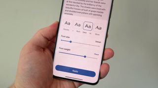 Font selection on a Realme phone